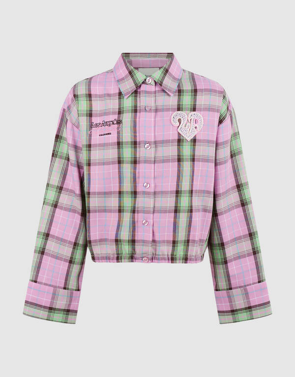 Cropped Ruiten Blouse Lichtroze SHOEBY GIRLS