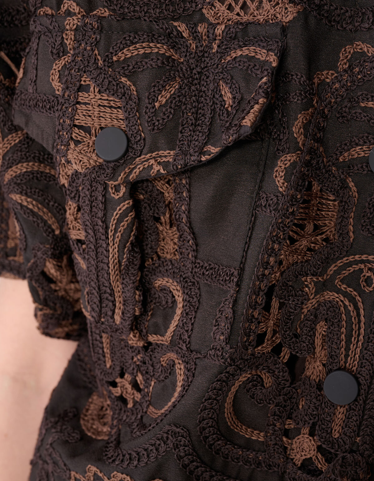 Embroidery Blouse Donkerbruin By Mieke SHOEBY WOMEN