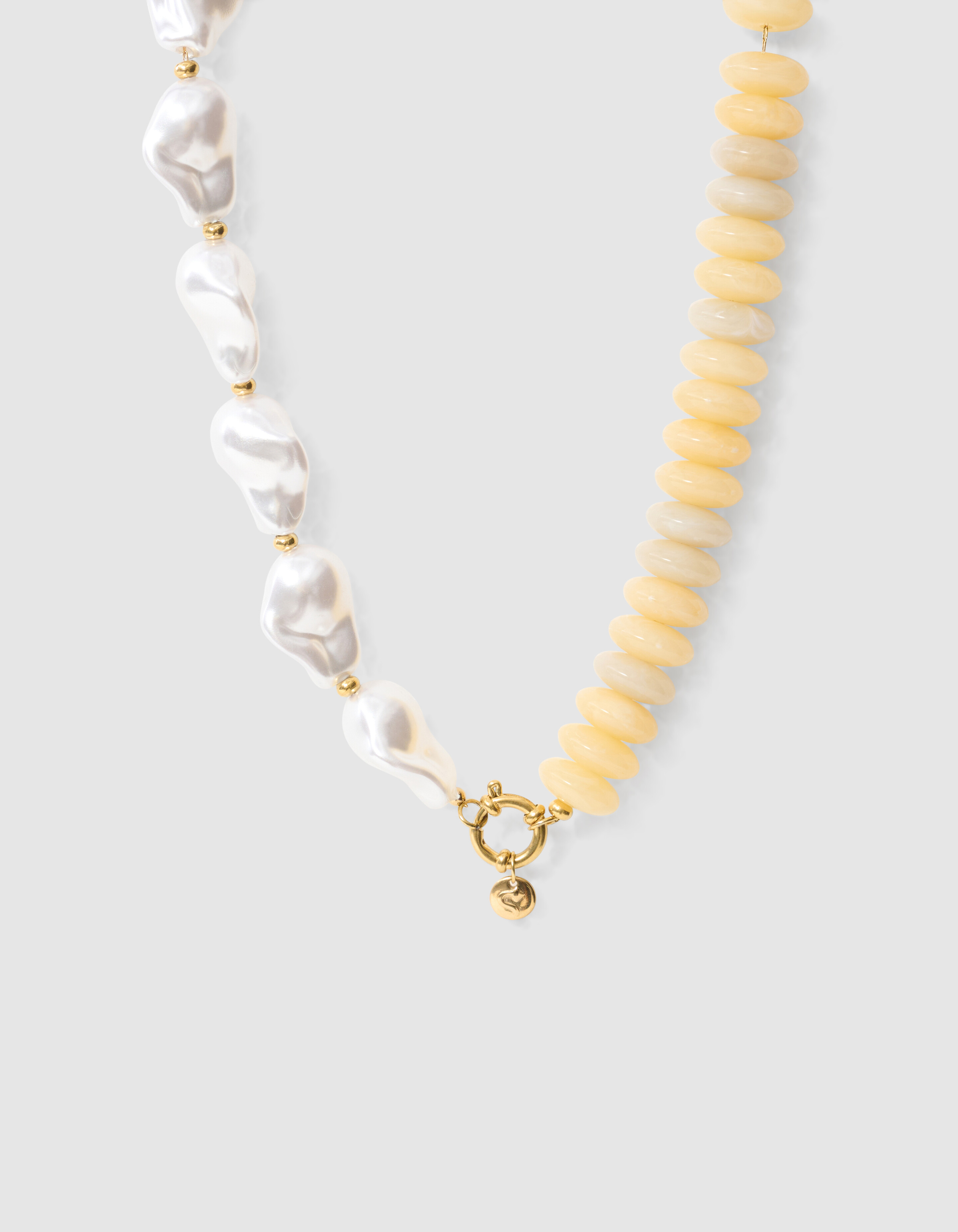 Pearl Stone Ketting Lichtgeel SHOEBY ACCESSOIRES