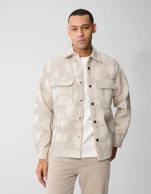 Waffle Camo Overshirt Gebroken Wit SHOEBY MEN