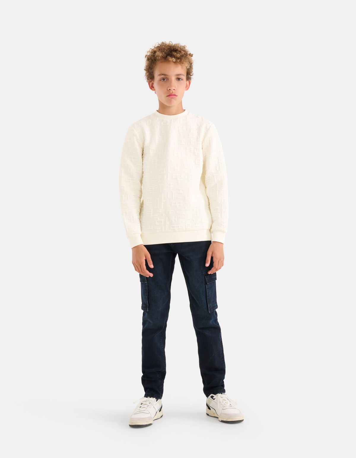 Structuur Sweater Gebroken Wit SHOEBY BOYS