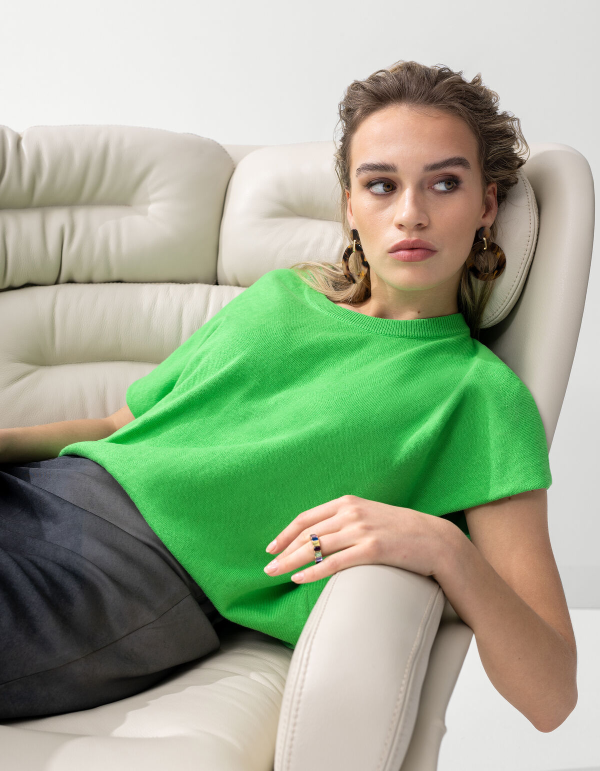 Gebreid T-shirt Groen By Mieke SHOEBY WOMEN