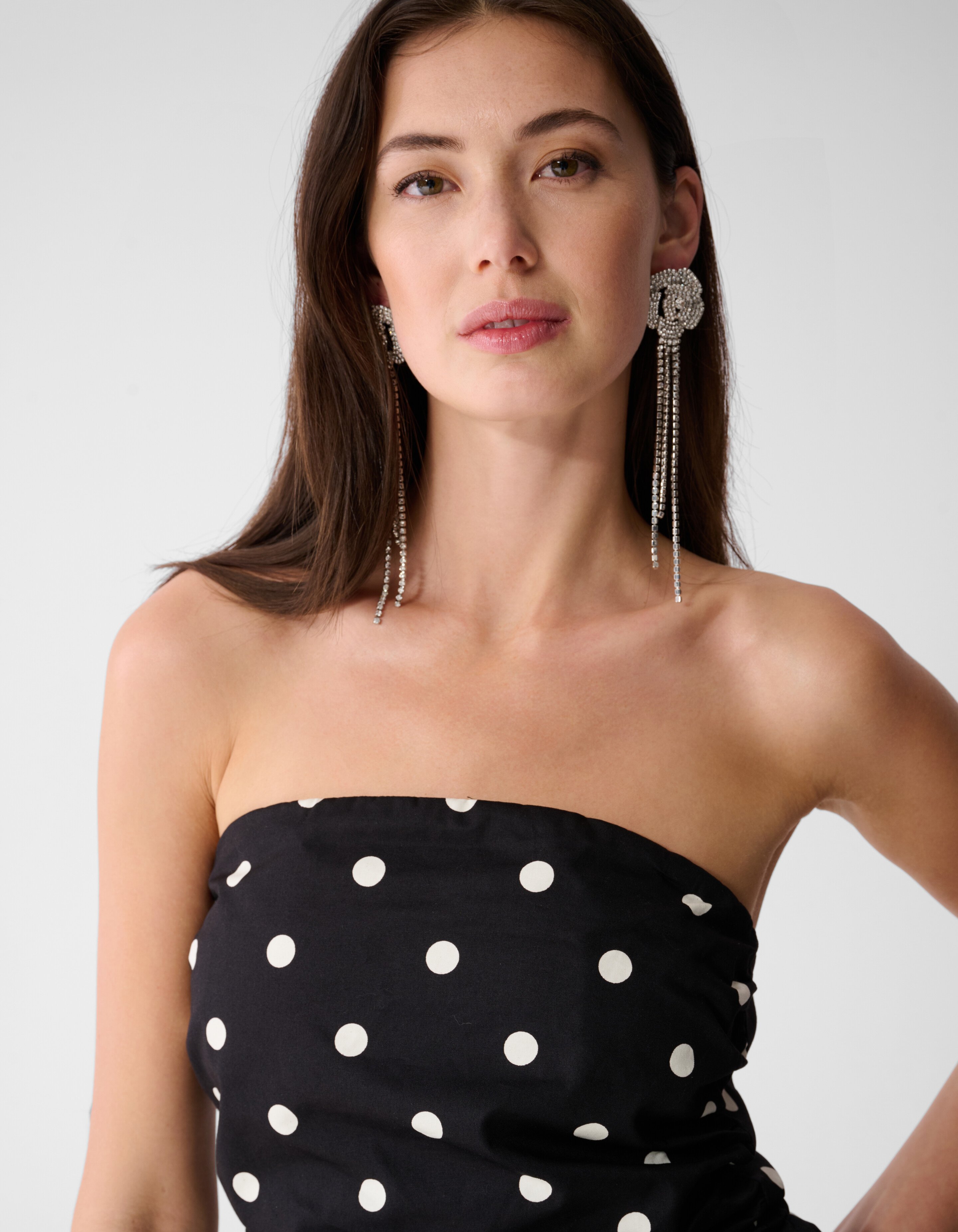 Strapless Polkadot Top Zwart/Wit SHOEBY WOMEN