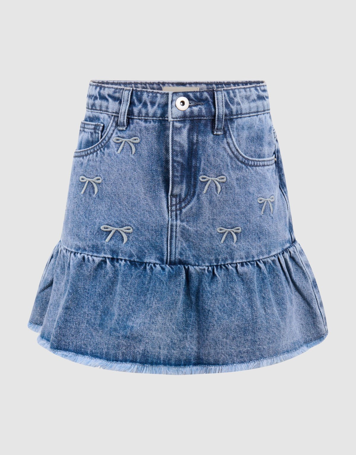 Denim Strik Rok Blauw SHOEBY GIRLS