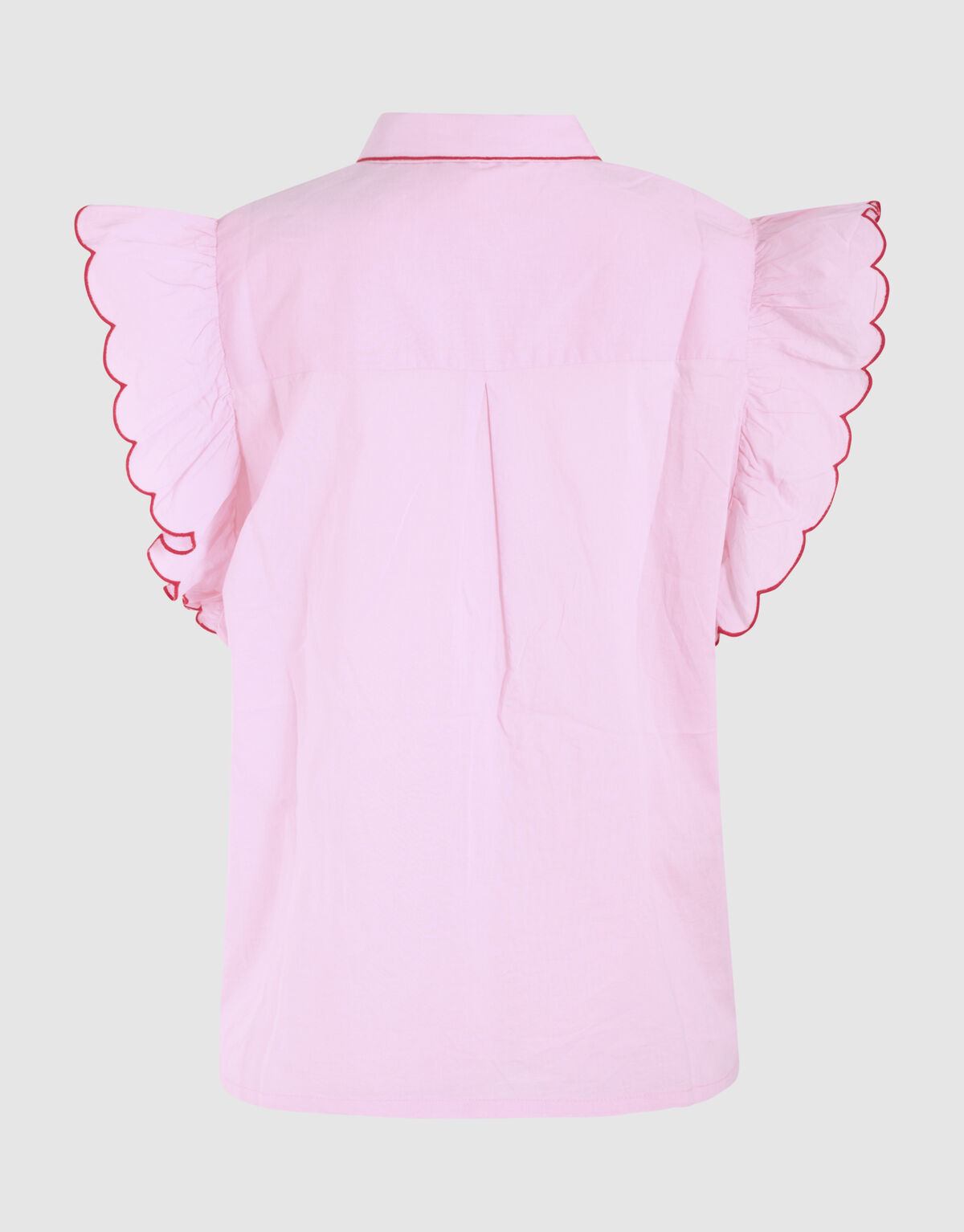 Embroidery Ruffle Top Roze SHOEBY WOMEN
