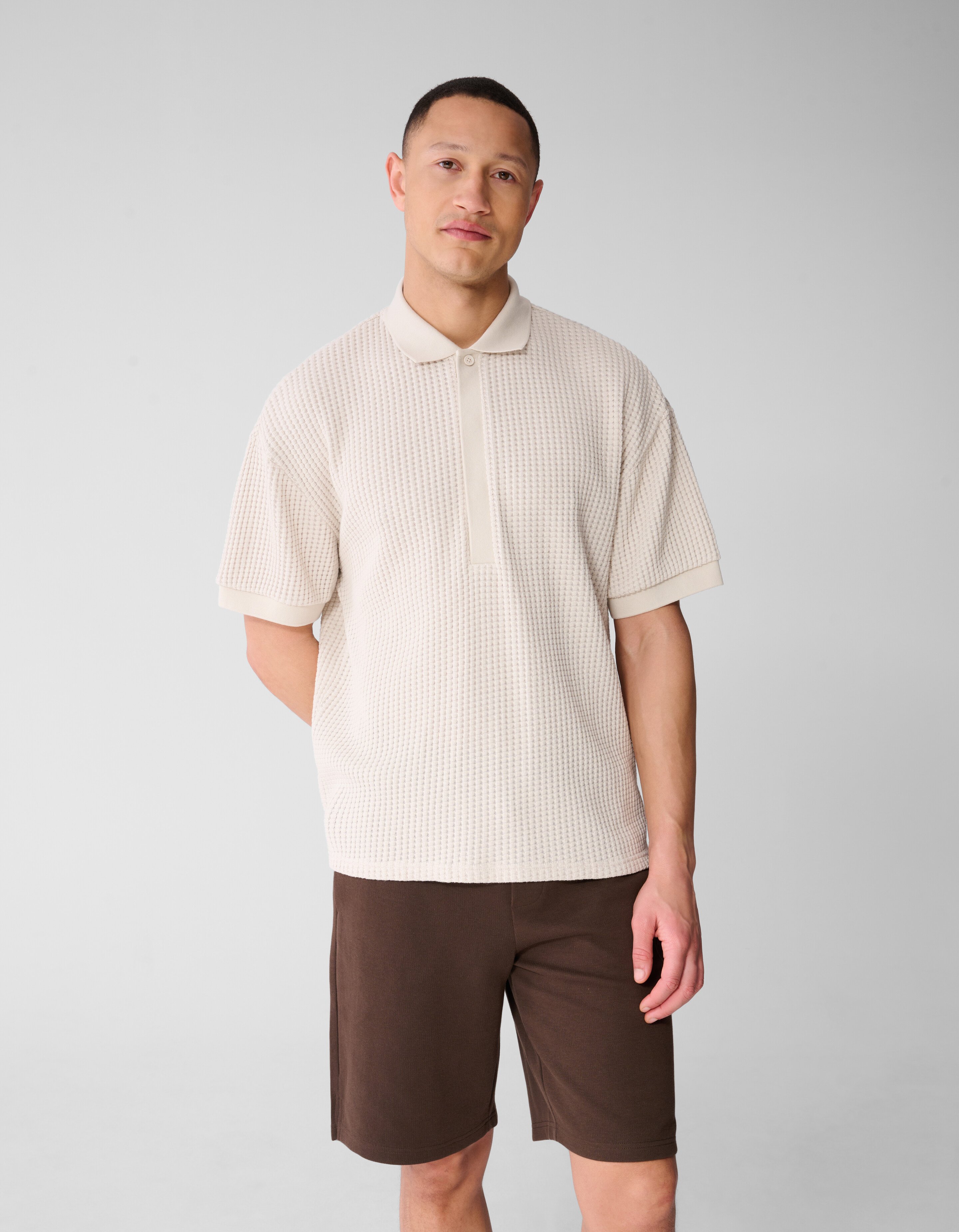 Heavy Waffle Polo Zand SHOEBY MEN