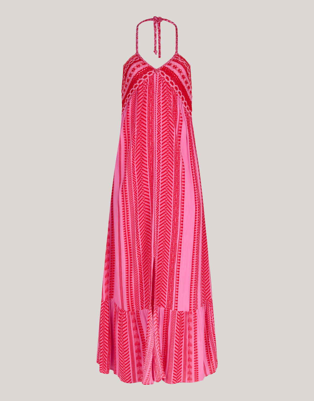 Crinkle Crochet Maxi Jurk Roze SHOEBY WOMEN