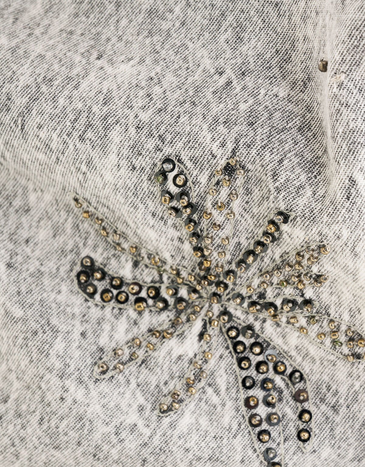 Embellished Denim Blouse Grijs SHOEBY WOMEN