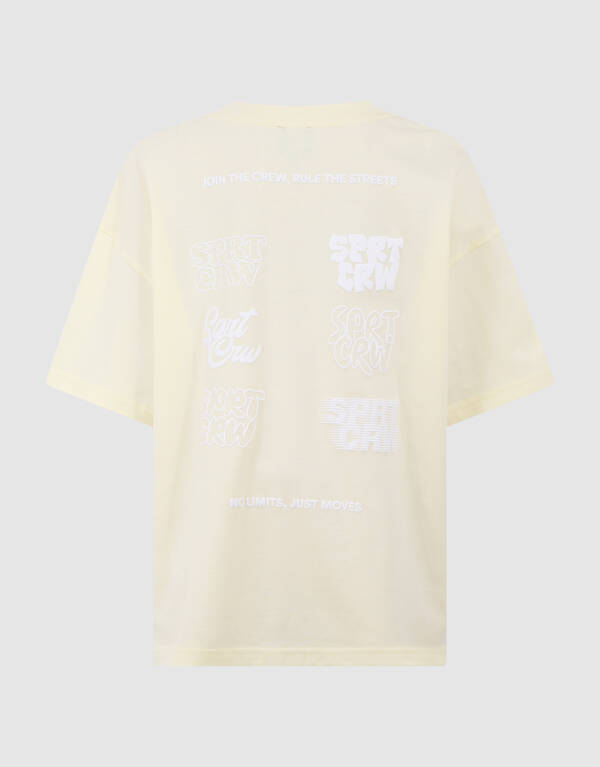 Sport Crew Artwork T-shirt Lichtgeel SHOEBY BOYS