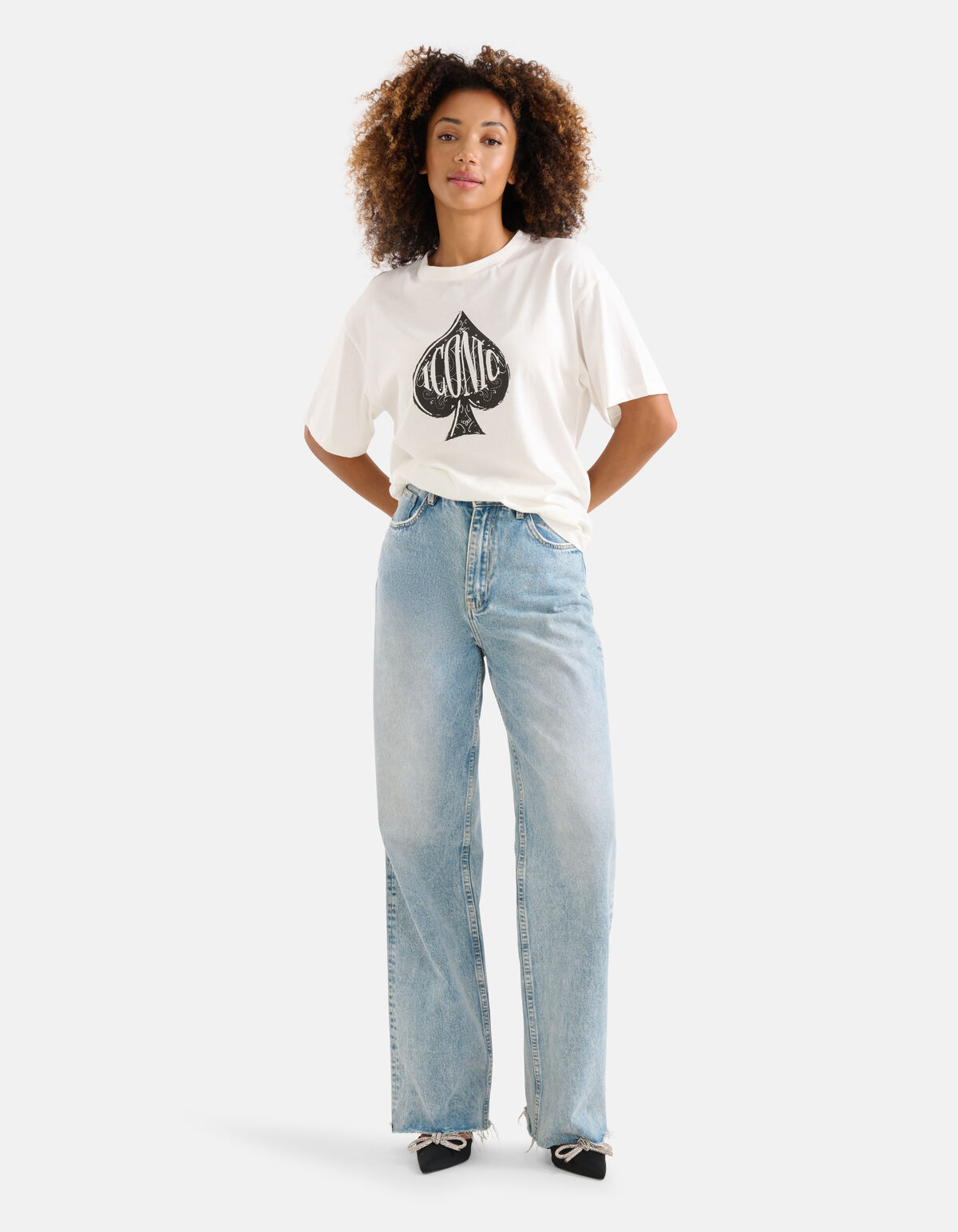 Artwork T-shirt Gebroken Wit SHOEBY WOMEN