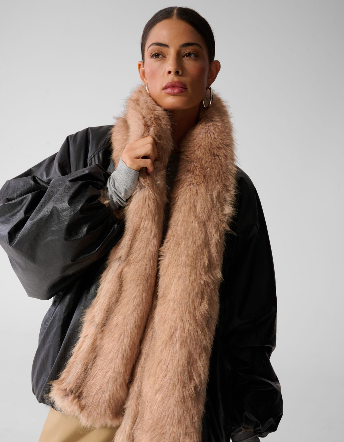 Reversible Nylon Faux Fur Jack Zwart By Anna SHOEBY WOMEN