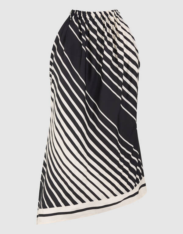 Graphic Halter Top Zwart/Wit SHOEBY WOMEN