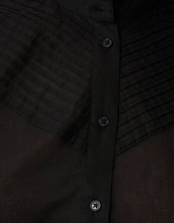 Pintuck Ruffle Top Zwart SHOEBY WOMEN