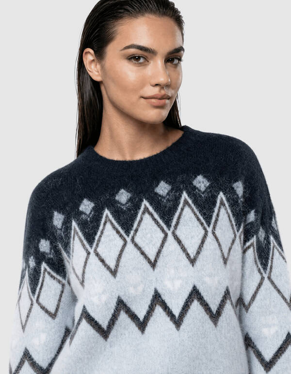 ZigZag Gebreide Trui Lichtgrijs SHOEBY WOMEN