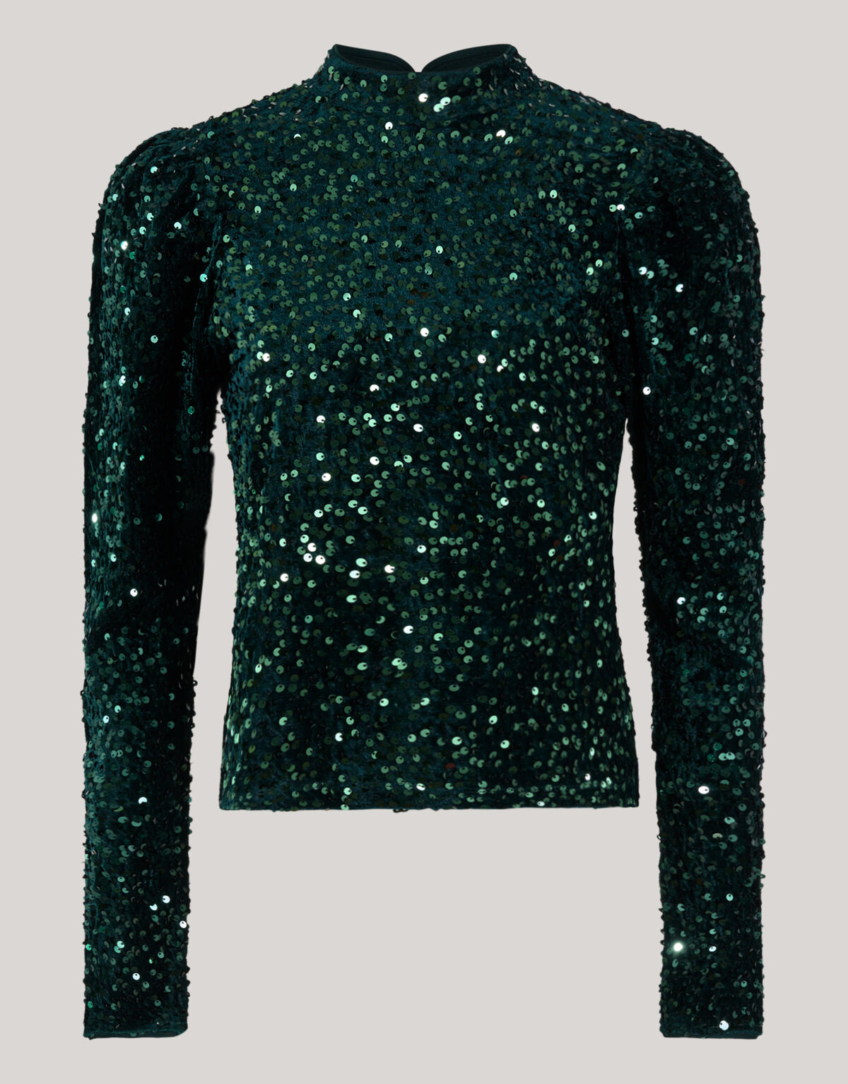 Velvet Pailletten Top Donkergroen SHOEBY WOMEN