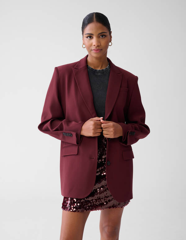 Oversized Blazer Bordeaux SHOEBY WOMEN