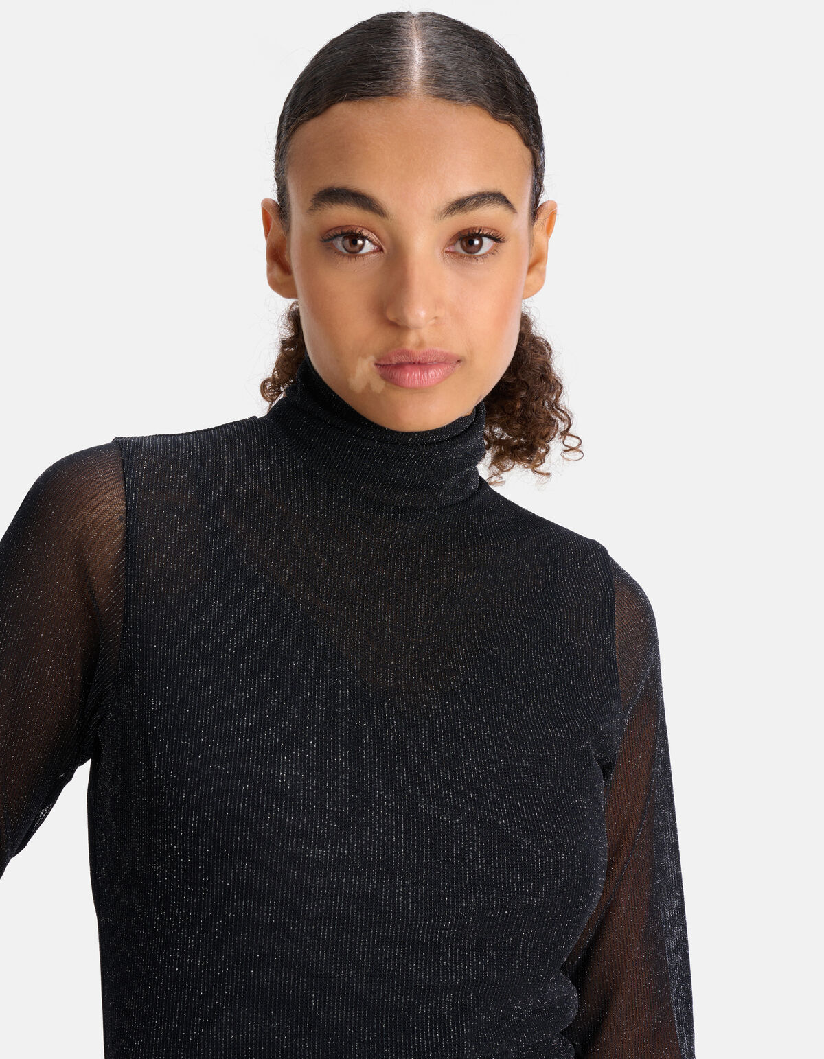 Lurex Mesh Top Zwart SHOEBY WOMEN