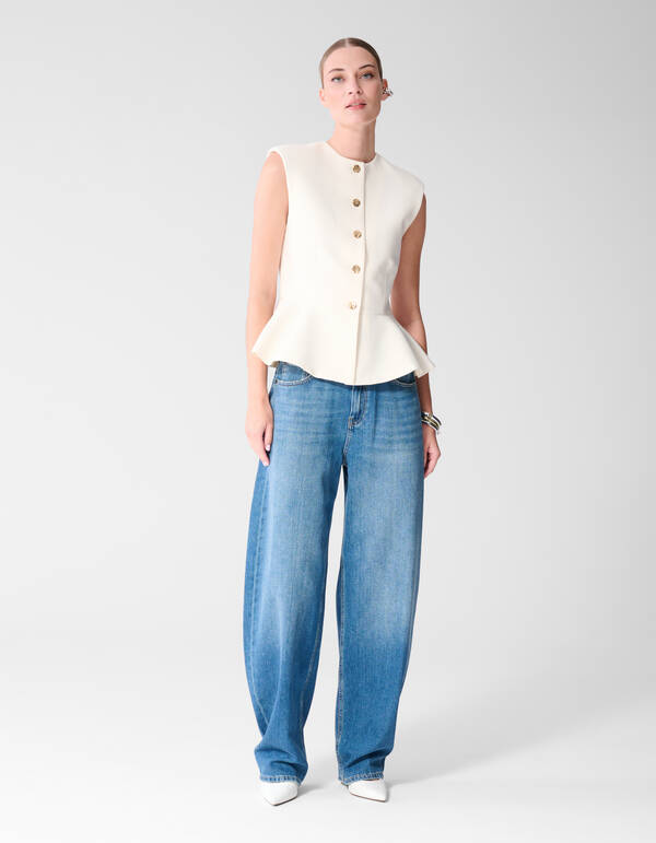 Peplum Gilet Wit SHOEBY WOMEN