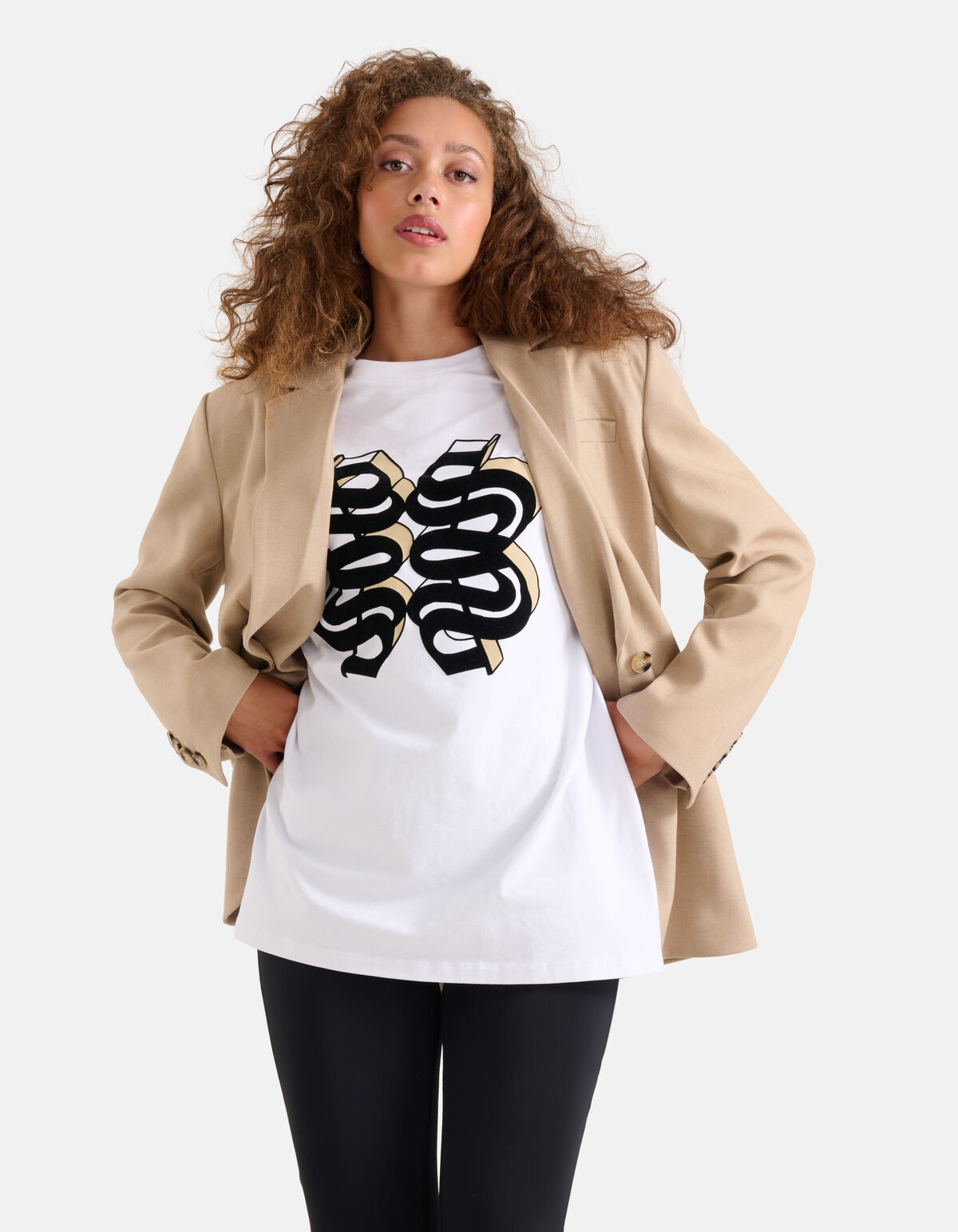Velvet Artwork T-shirt Wit SHOEBY WOMEN
