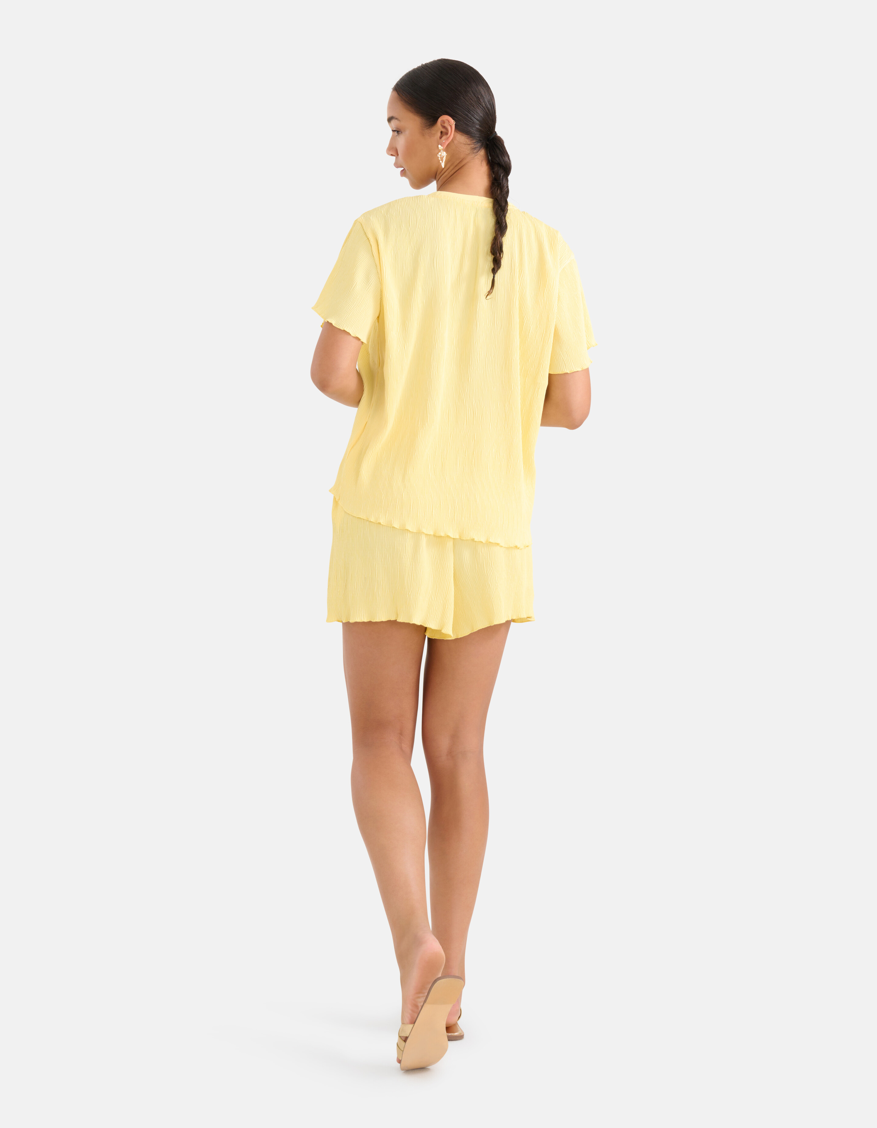 Crinkle T-shirt Geel SHOEBY WOMEN