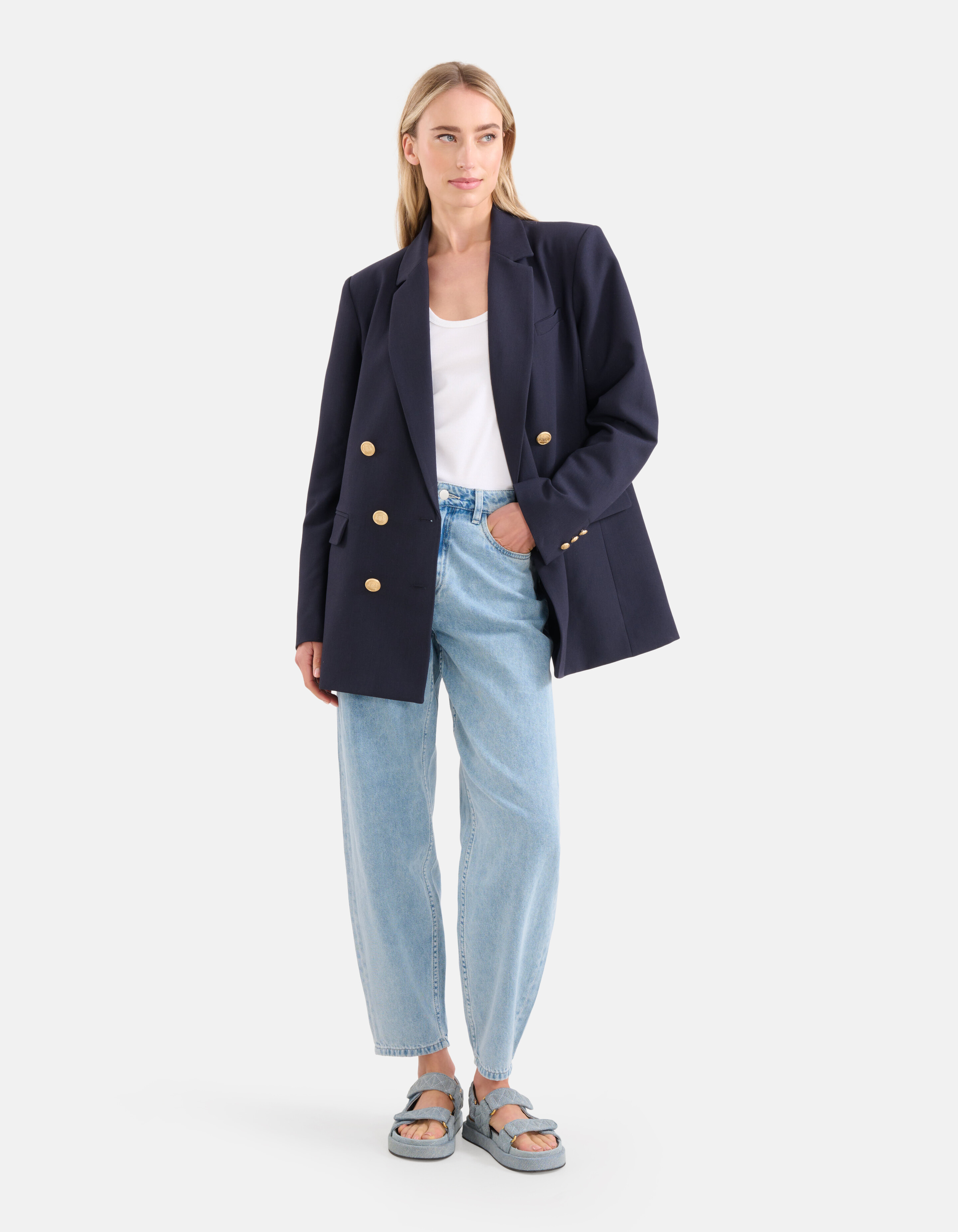 Relaxed Fit Blazer Donkerblauw By Lonneke SHOEBY WOMEN