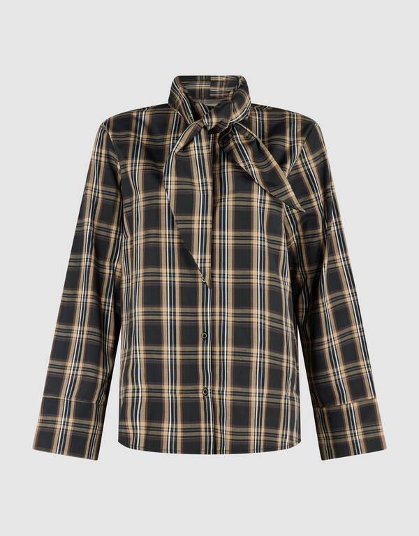 Oversized Fit Scarf Blouse Bruin SHOEBY WOMEN