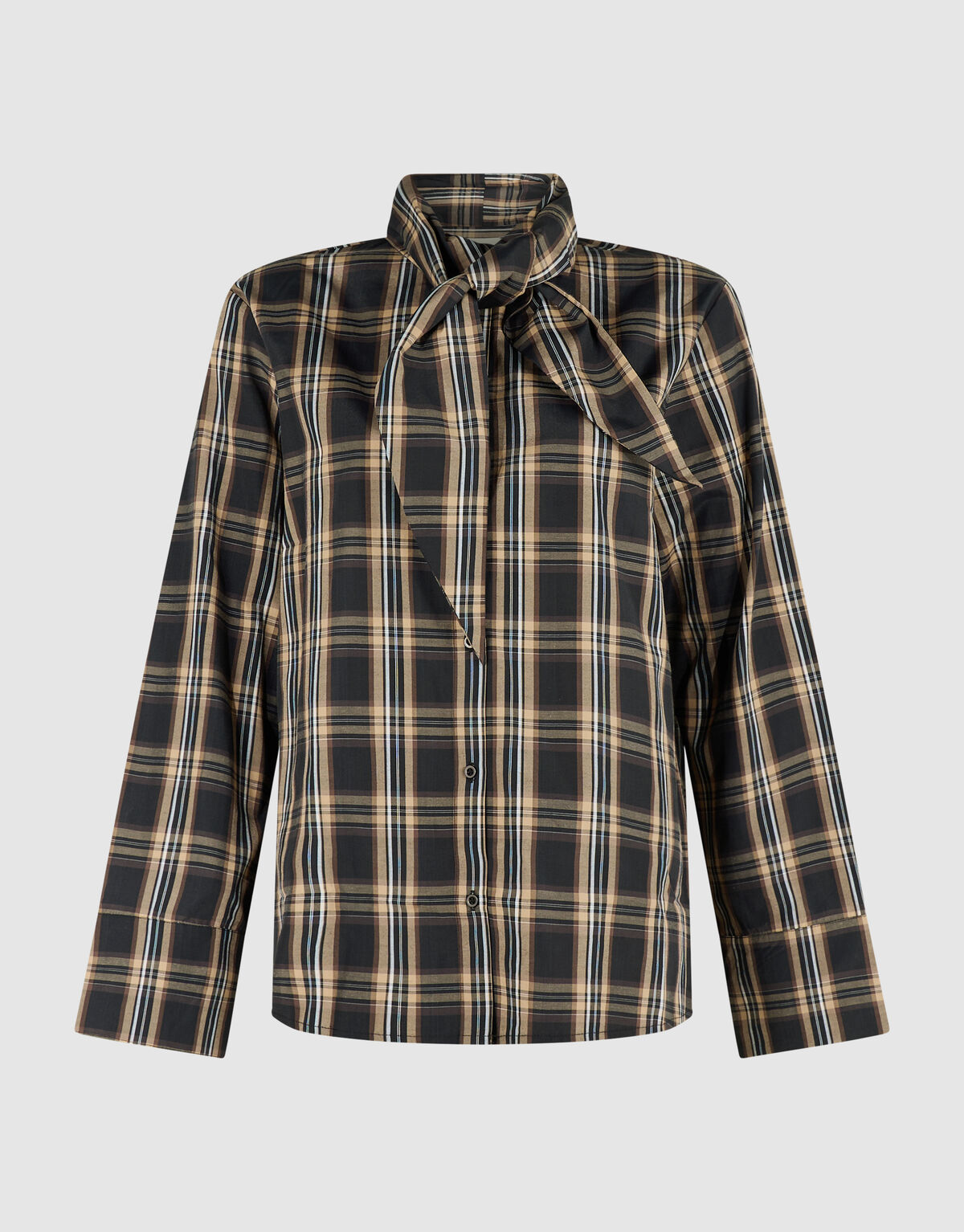 Oversized Fit Scarf Blouse Bruin SHOEBY WOMEN