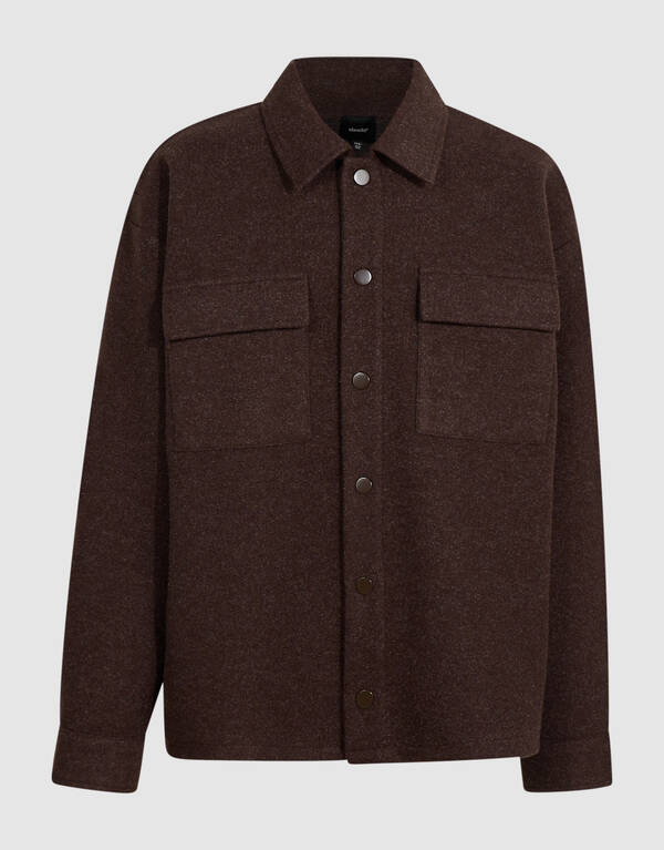 Felt Overshirt Donkerbruin SHOEBY BOYS