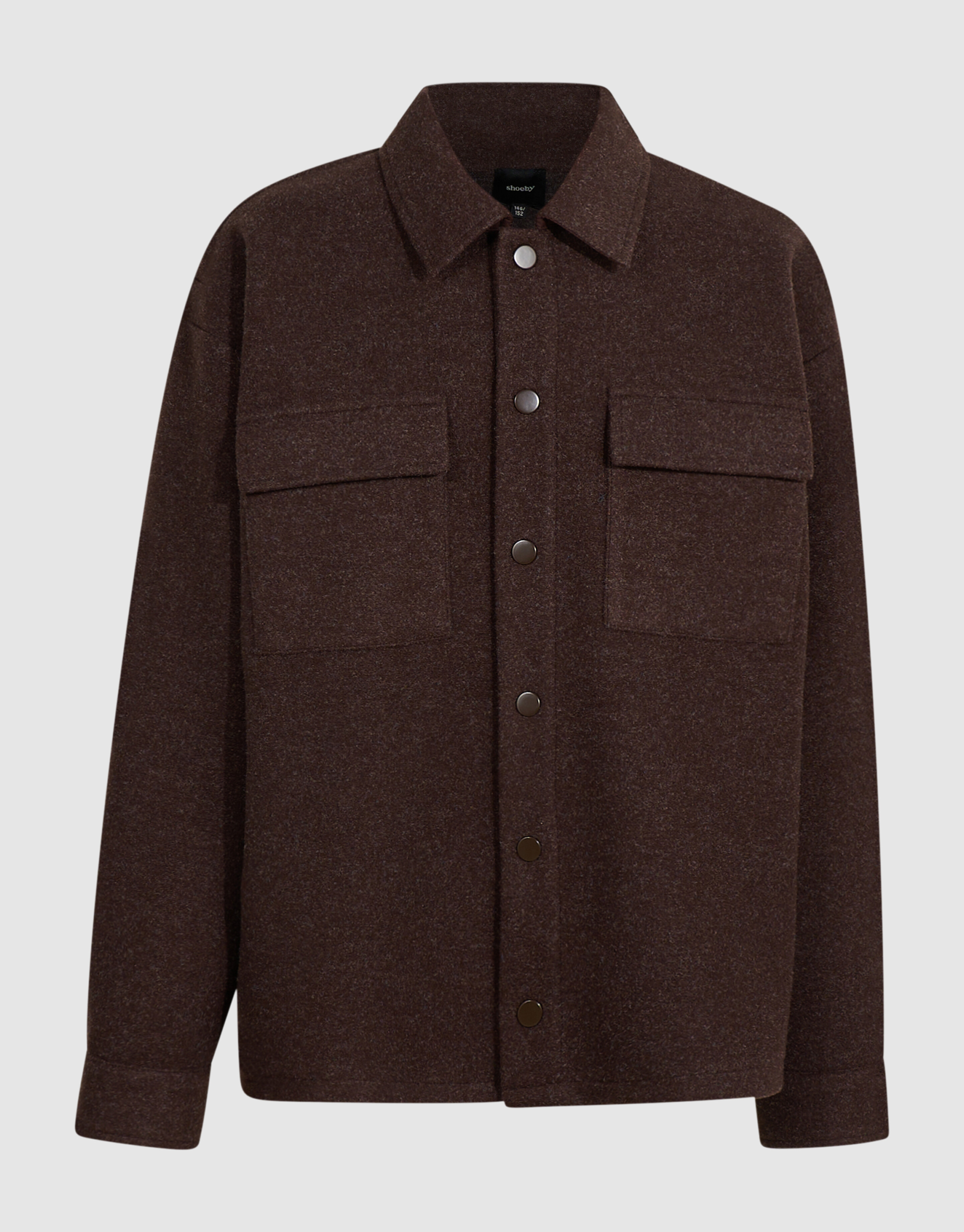 Felt Overshirt Donkerbruin SHOEBY BOYS