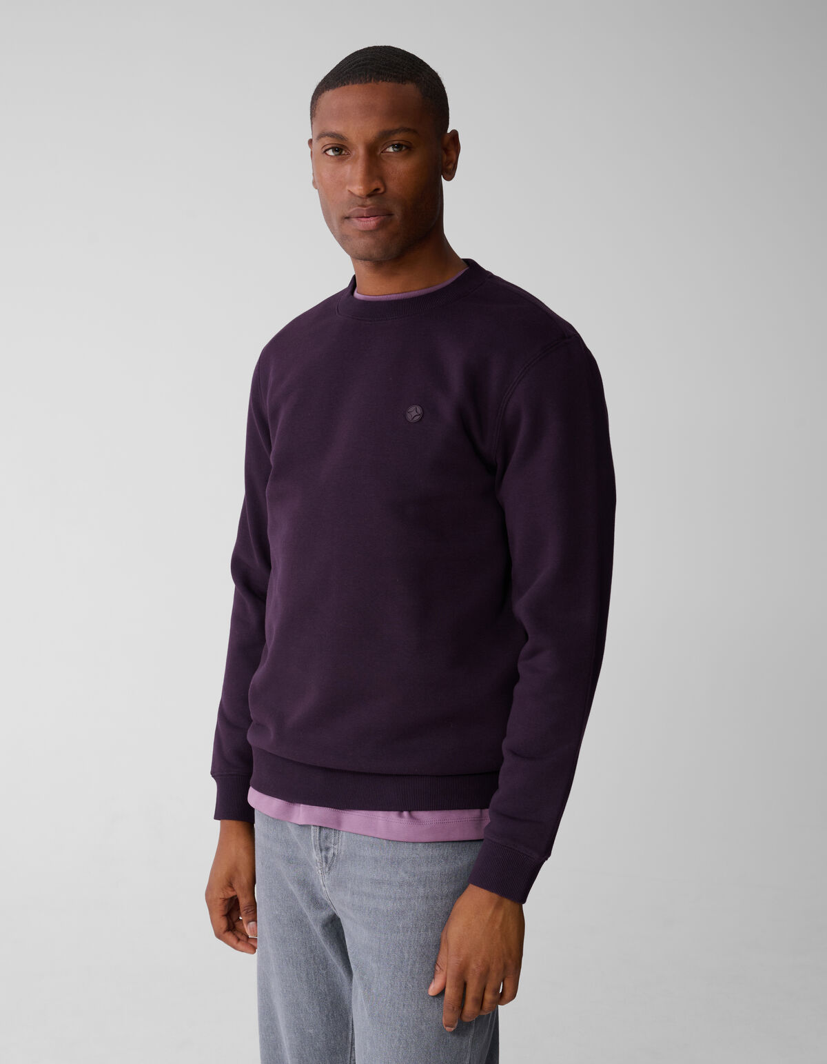 Badge Sweater Donkerrood SHOEBY MEN