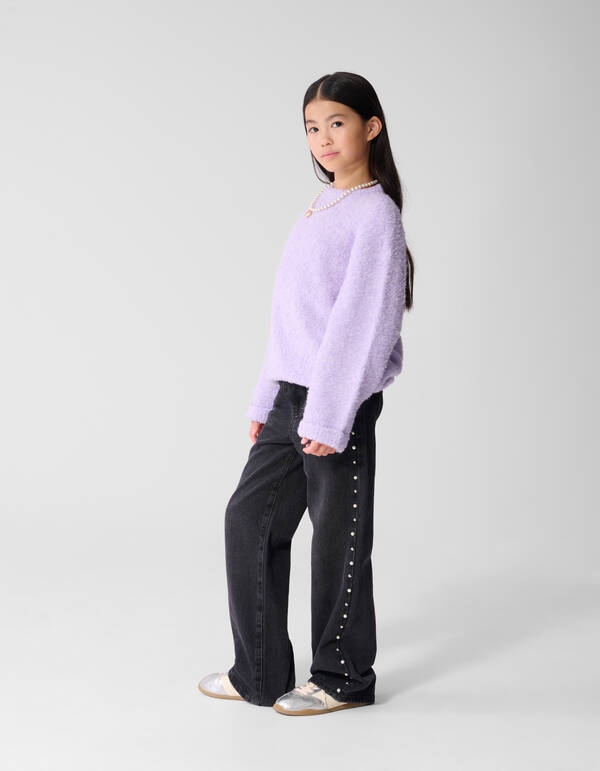 Big Stud Ultra Wide Leg Fit Jeans Zwart SHOEBY GIRLS