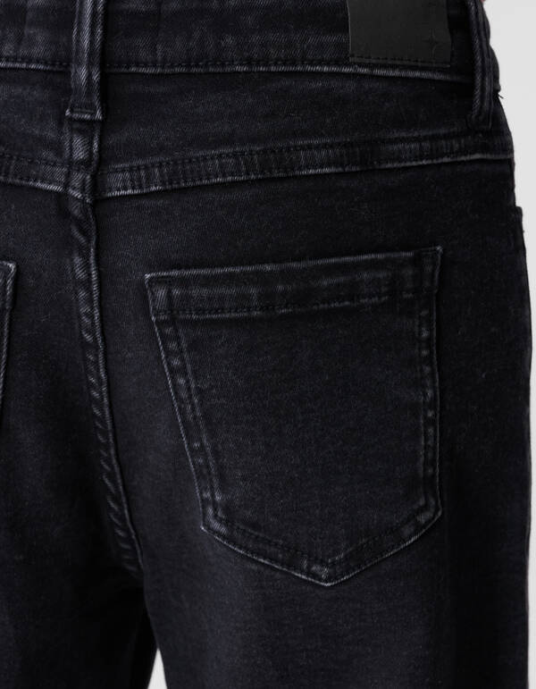 Shiny Wide Leg Fit Jeans Zwart SHOEBY GIRLS