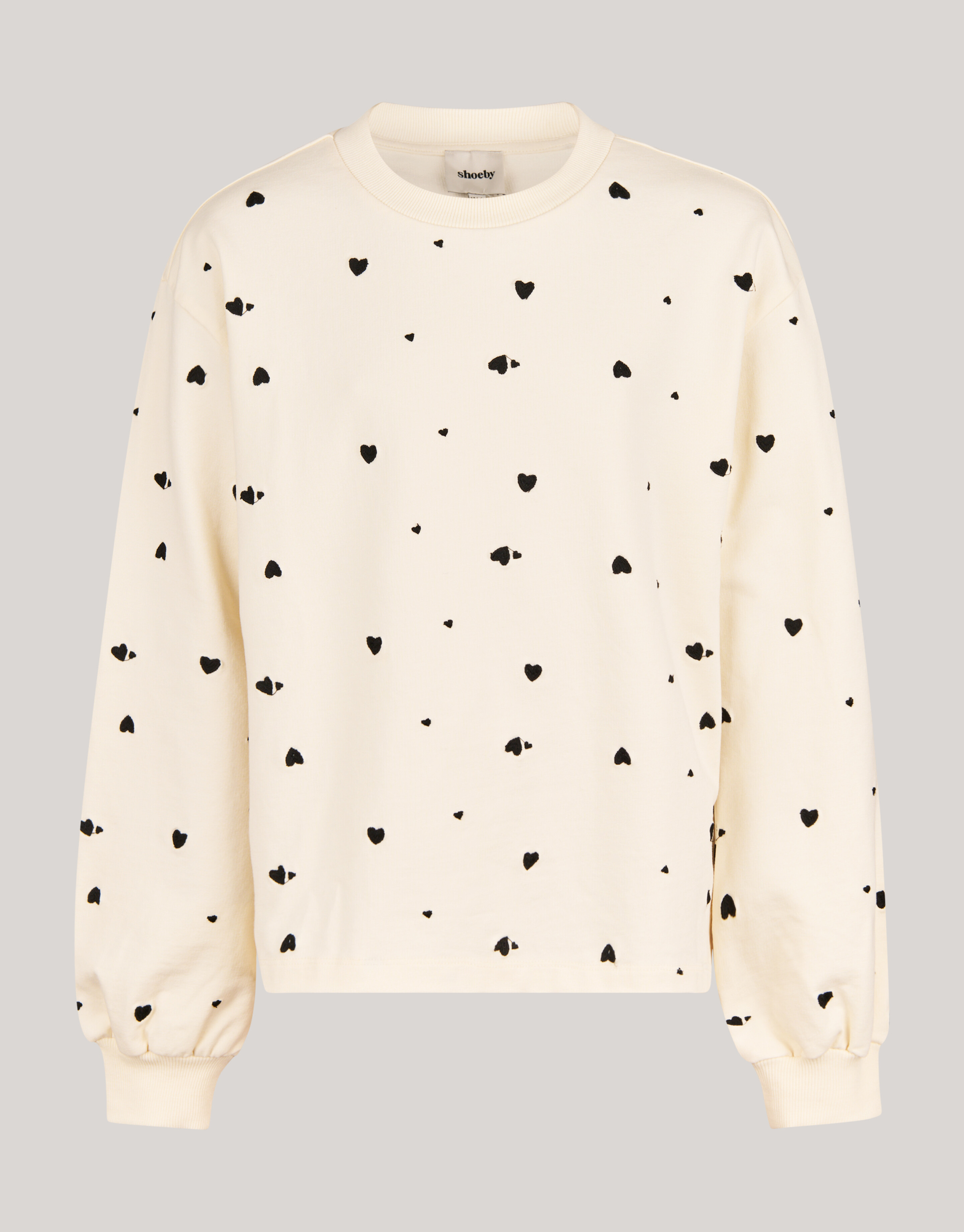 Heart Printed Longsleeve Gebroken Wit SHOEBY GIRLS
