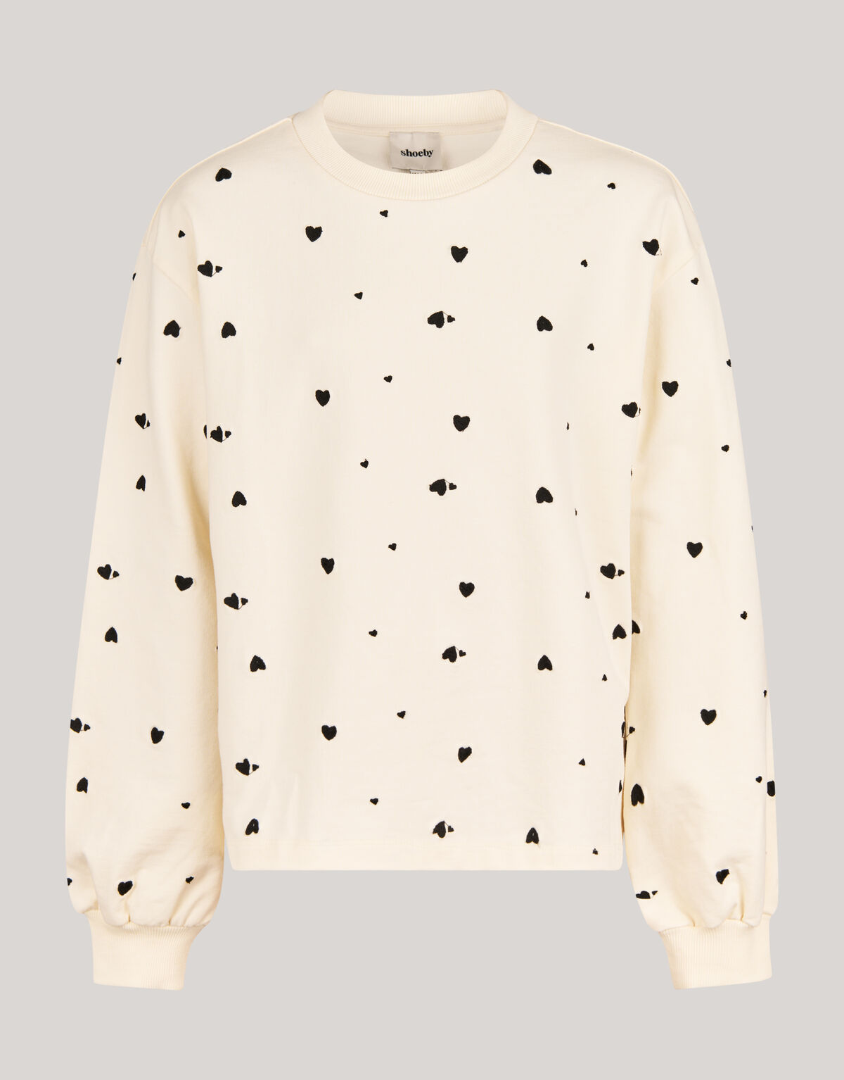 Heart Printed Longsleeve Gebroken Wit SHOEBY GIRLS