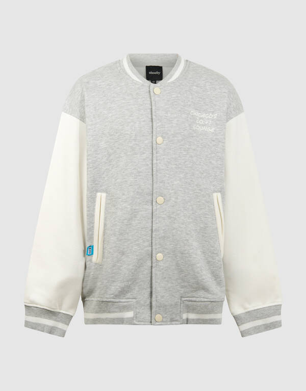 Varsity Bomber Sweat Jack Lichtgrijs SHOEBY BOYS