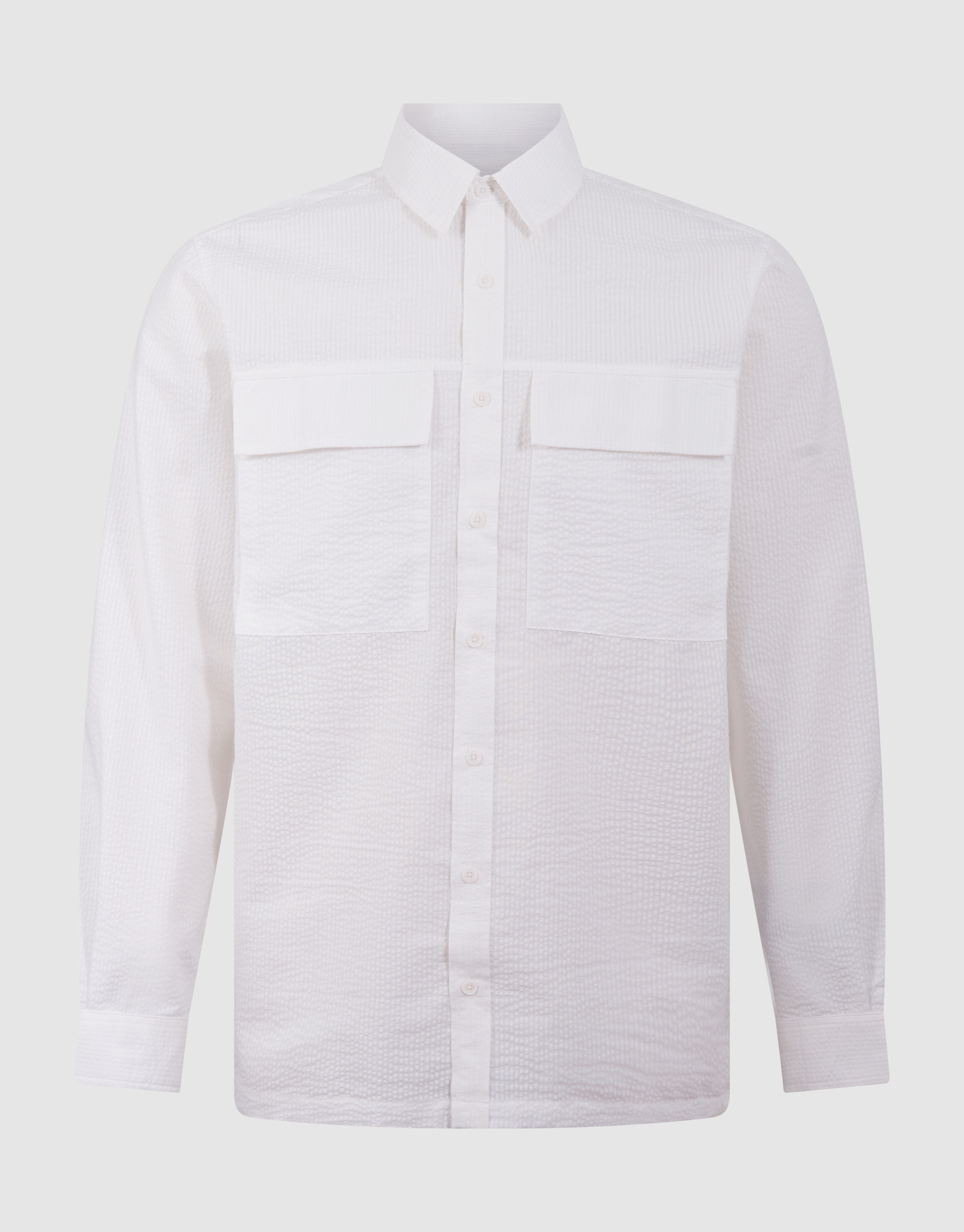 Seersucker Overhemd Wit SHOEBY MEN