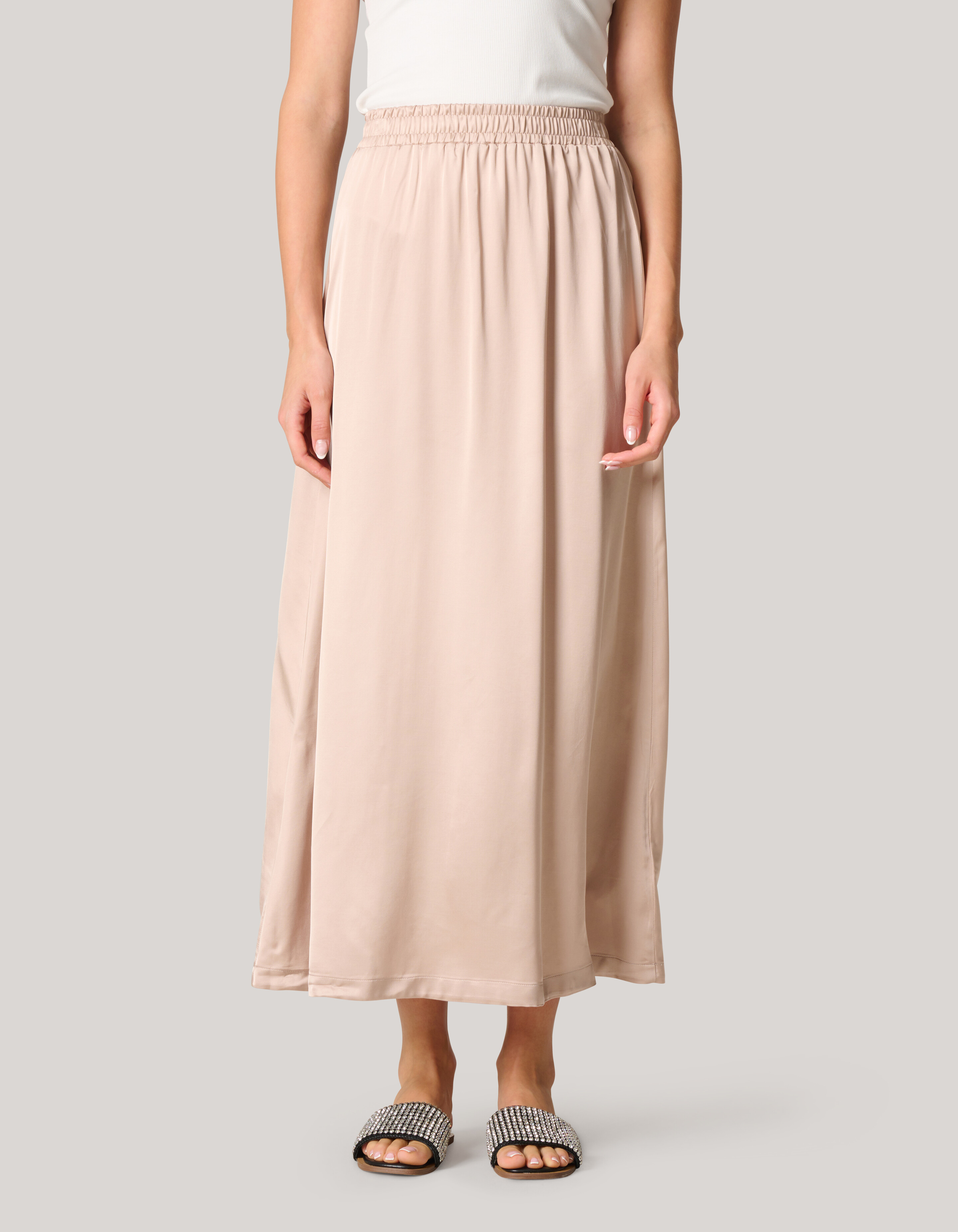 Satijnen Maxi Rok Zand SHOEBY WOMEN