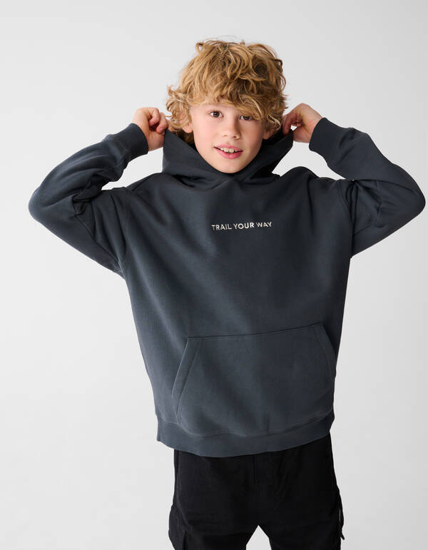 Trail Artwork Hoodie Donkergroen SHOEBY BOYS