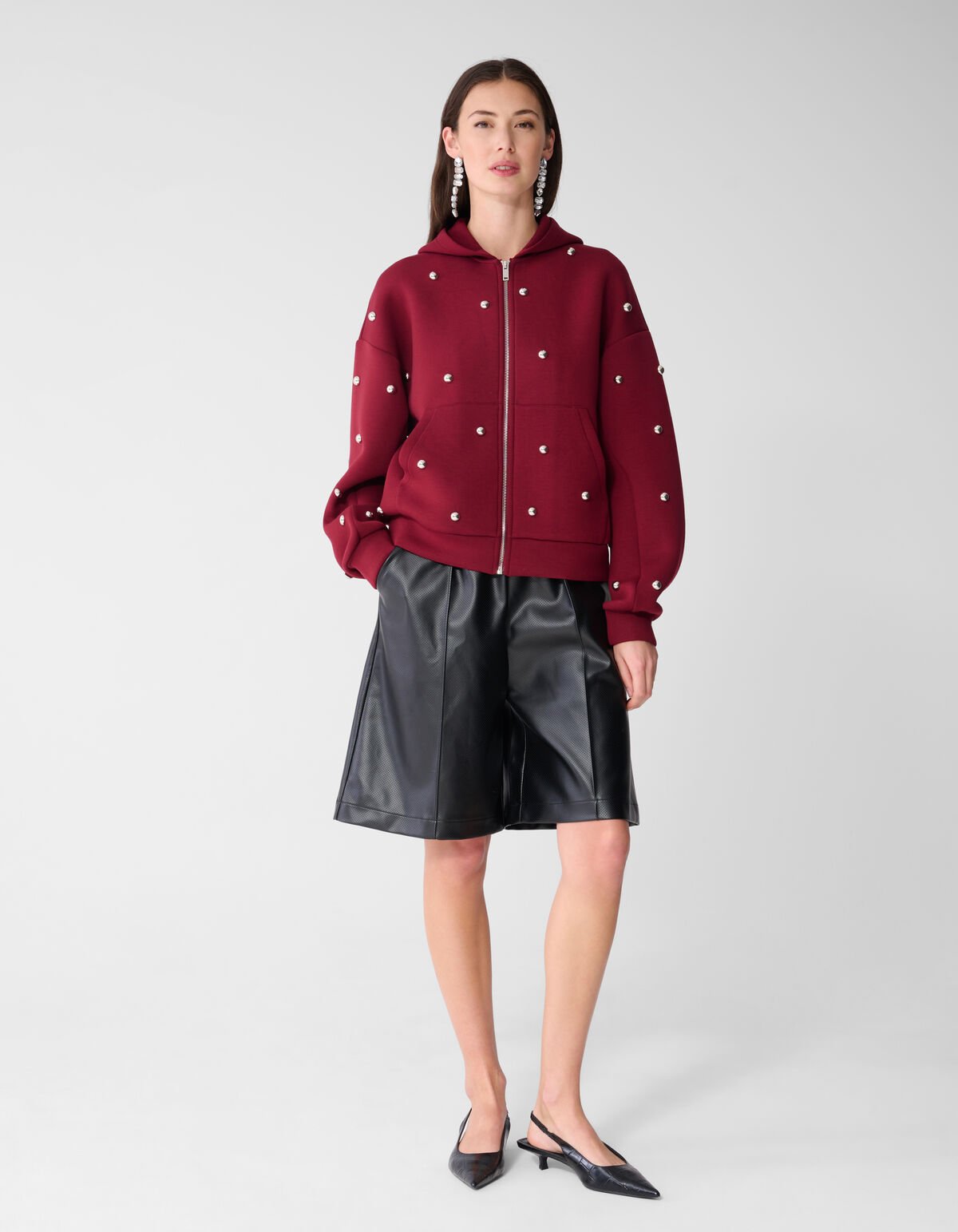 Relaxed Fit Vegan Leren Short Zwart SHOEBY WOMEN