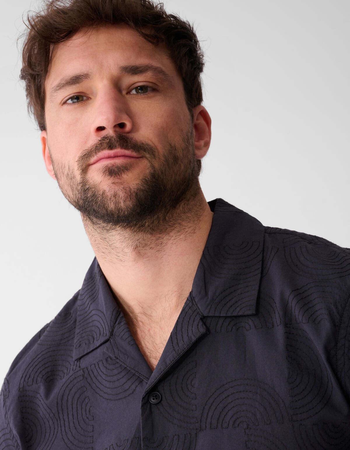 Multiple Embroidery T-shirt Donkergrijs SHOEBY MEN