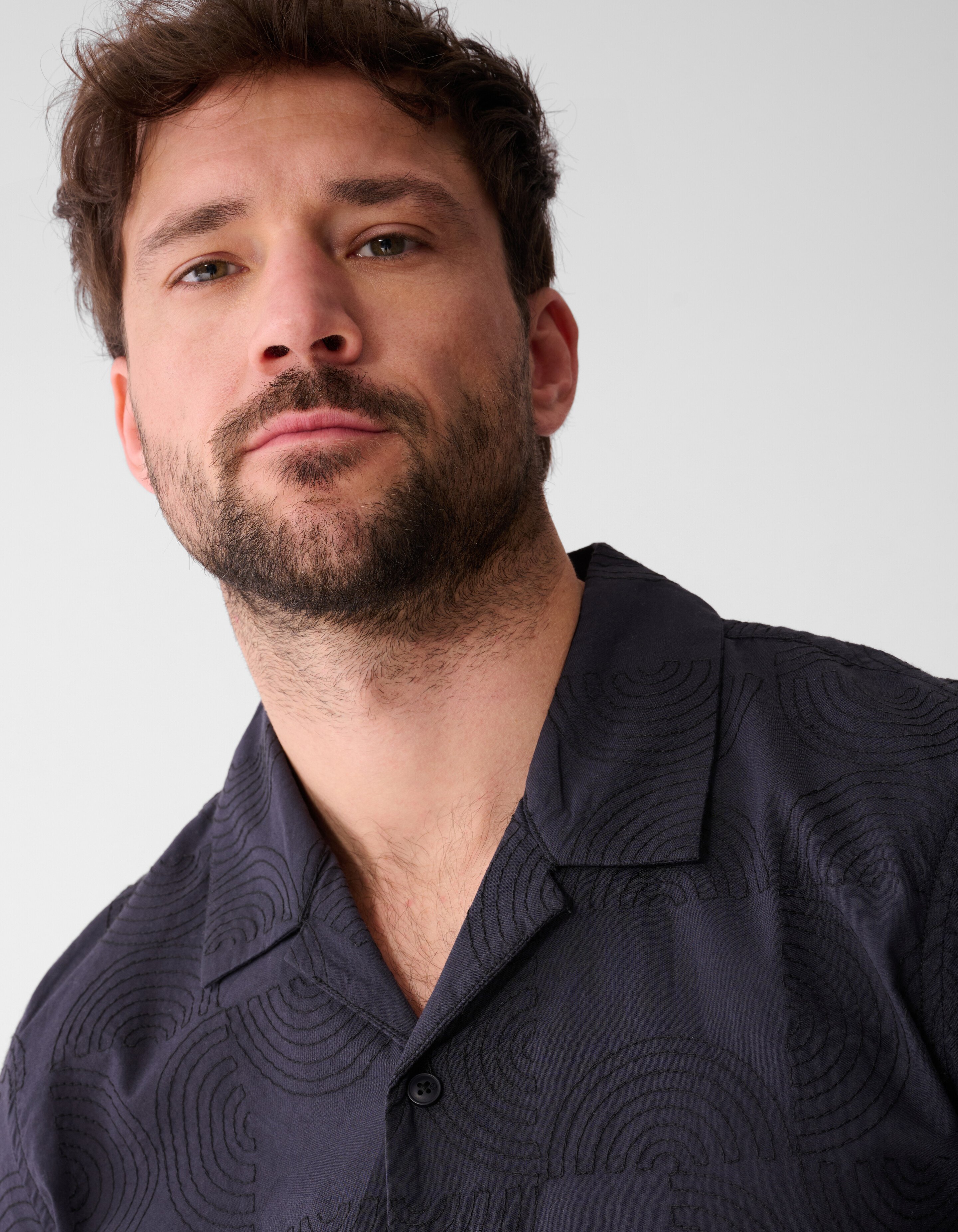 Multiple Embroidery T-shirt Donkergrijs SHOEBY MEN