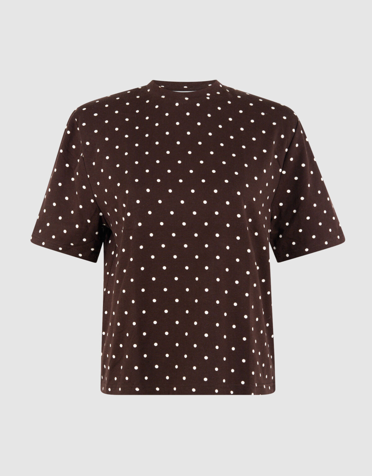 Polkadot Shoulder T-shirt Donkerbruin SHOEBY WOMEN