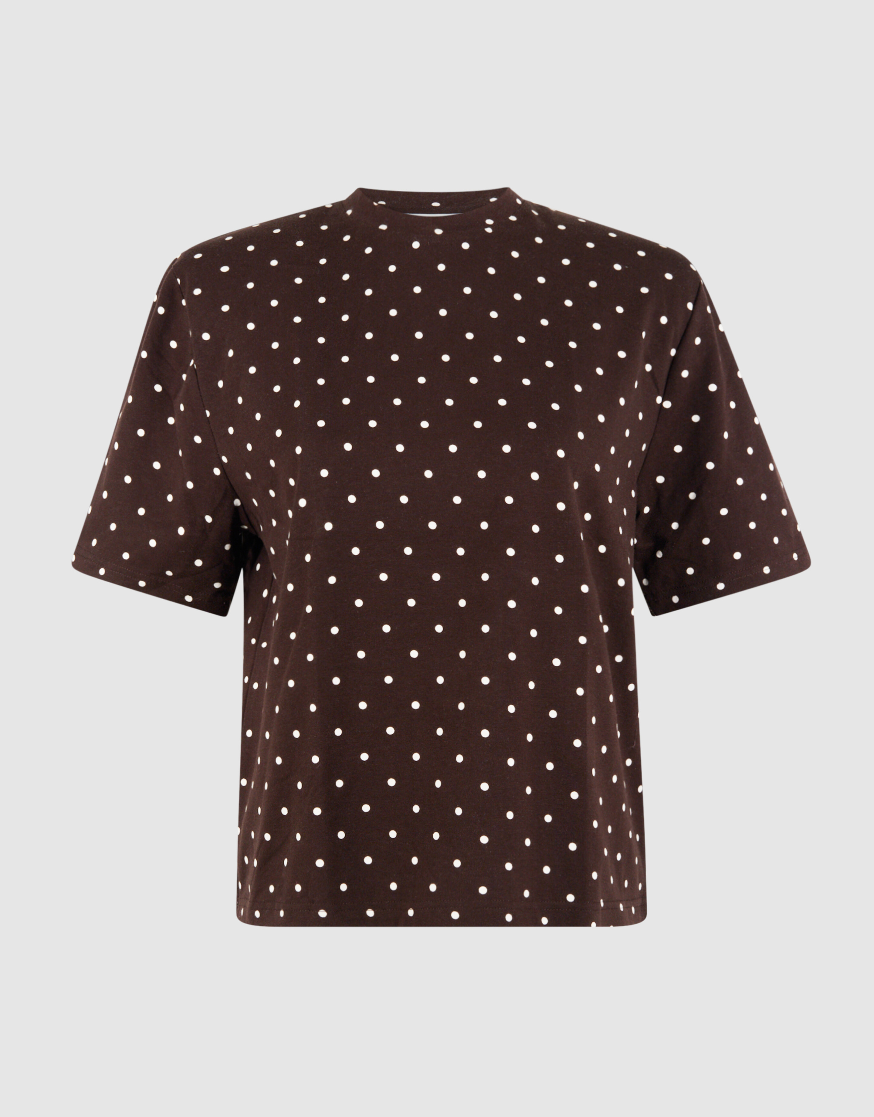Polkadot Shoulder T-shirt Donkerbruin SHOEBY WOMEN