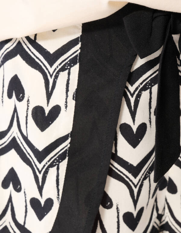 Heart Print Skort Gebroken Wit/Zwart SHOEBY GIRLS