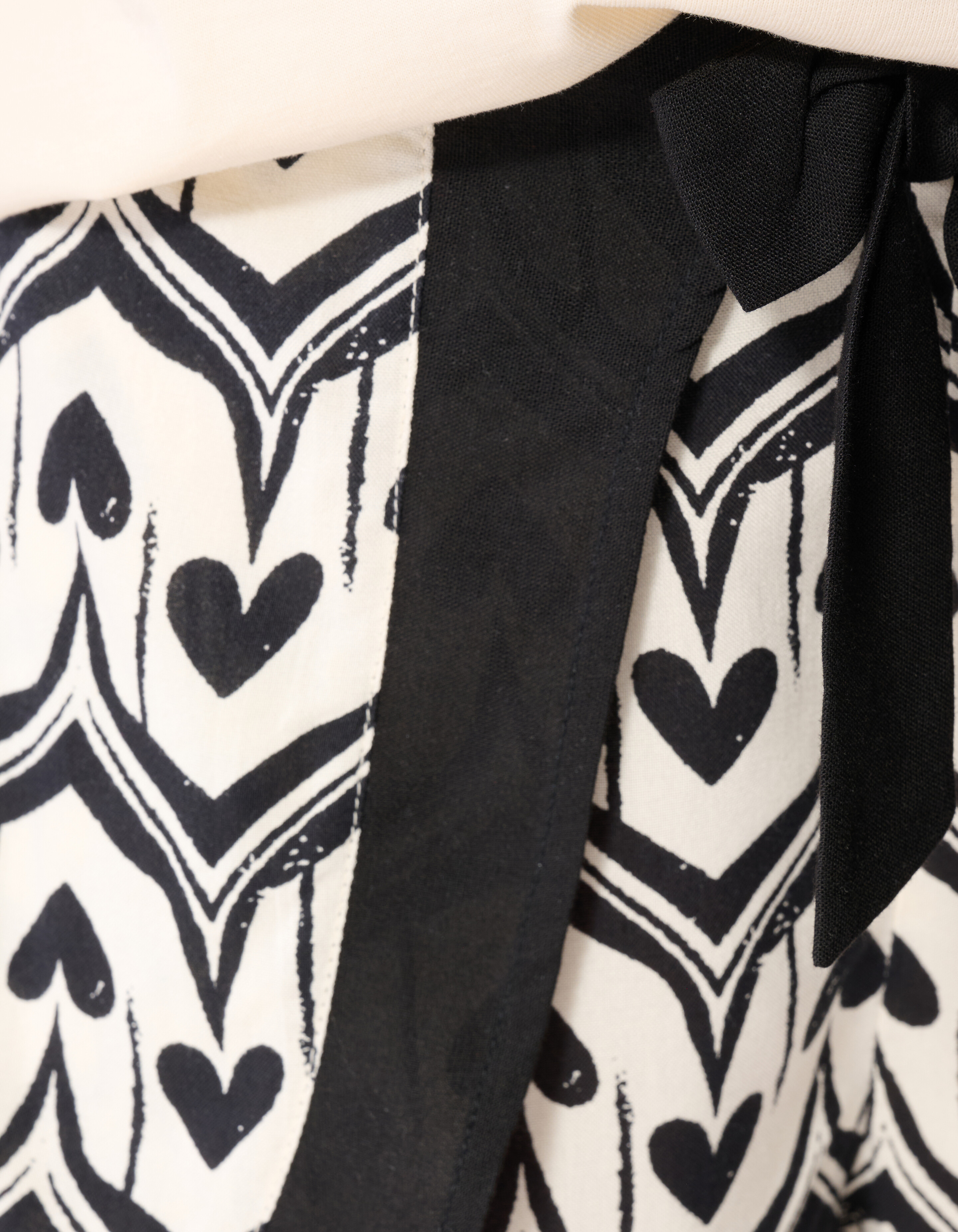 Heart Print Skort Gebroken Wit/Zwart SHOEBY GIRLS