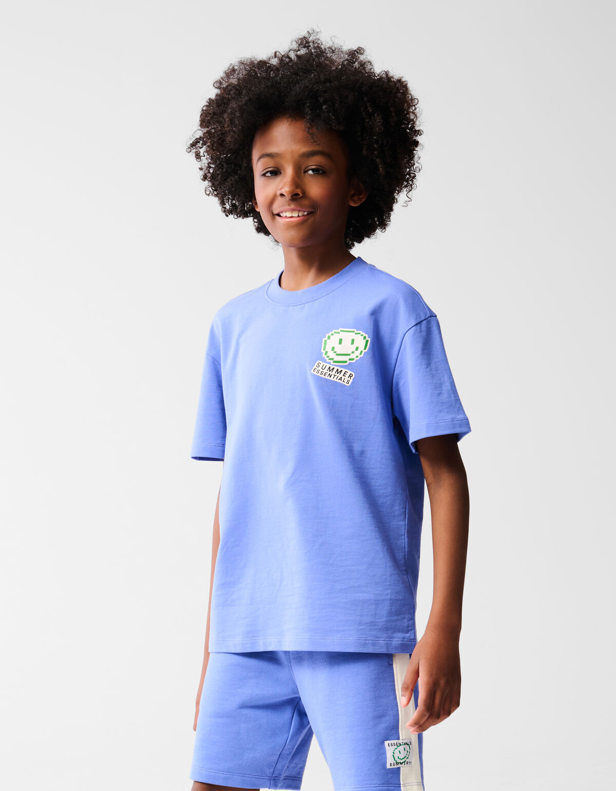 Smiley Artwork T-shirt Blauw SHOEBY BOYS