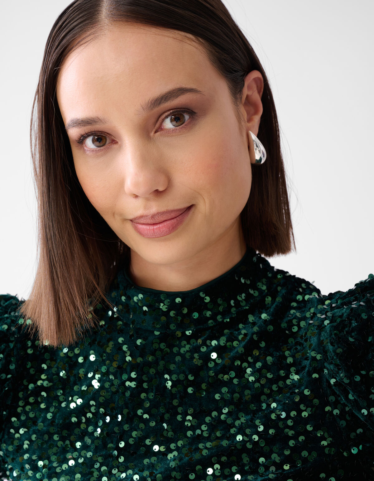 Velvet Pailletten Top Donkergroen SHOEBY WOMEN