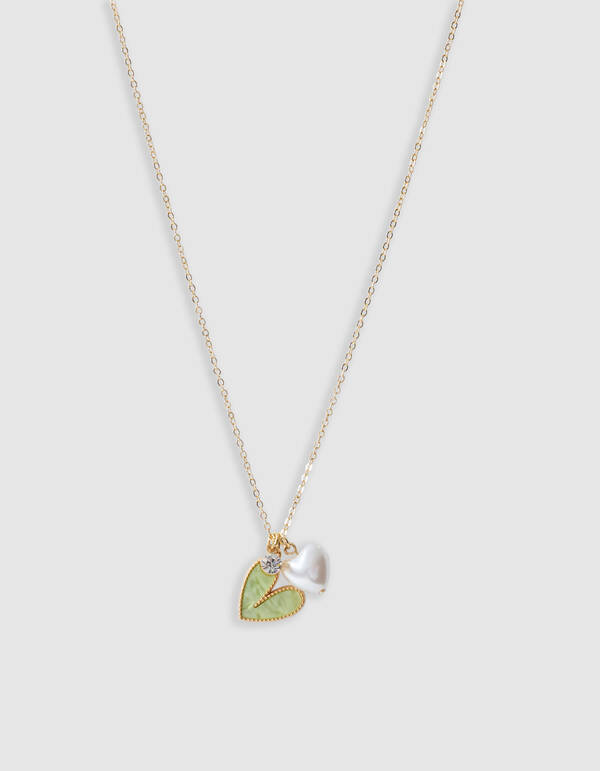 Heart Charm Ketting Lichtgroen SHOEBY ACCESSOIRES