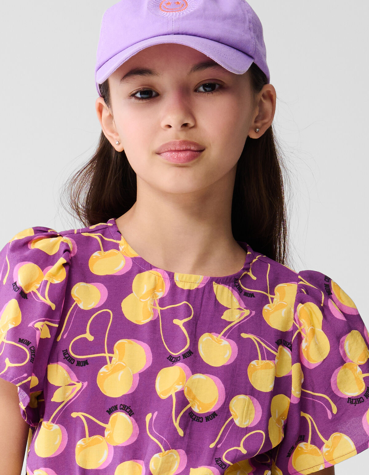 Fruit Artwork Jurk Donkerpaars SHOEBY GIRLS