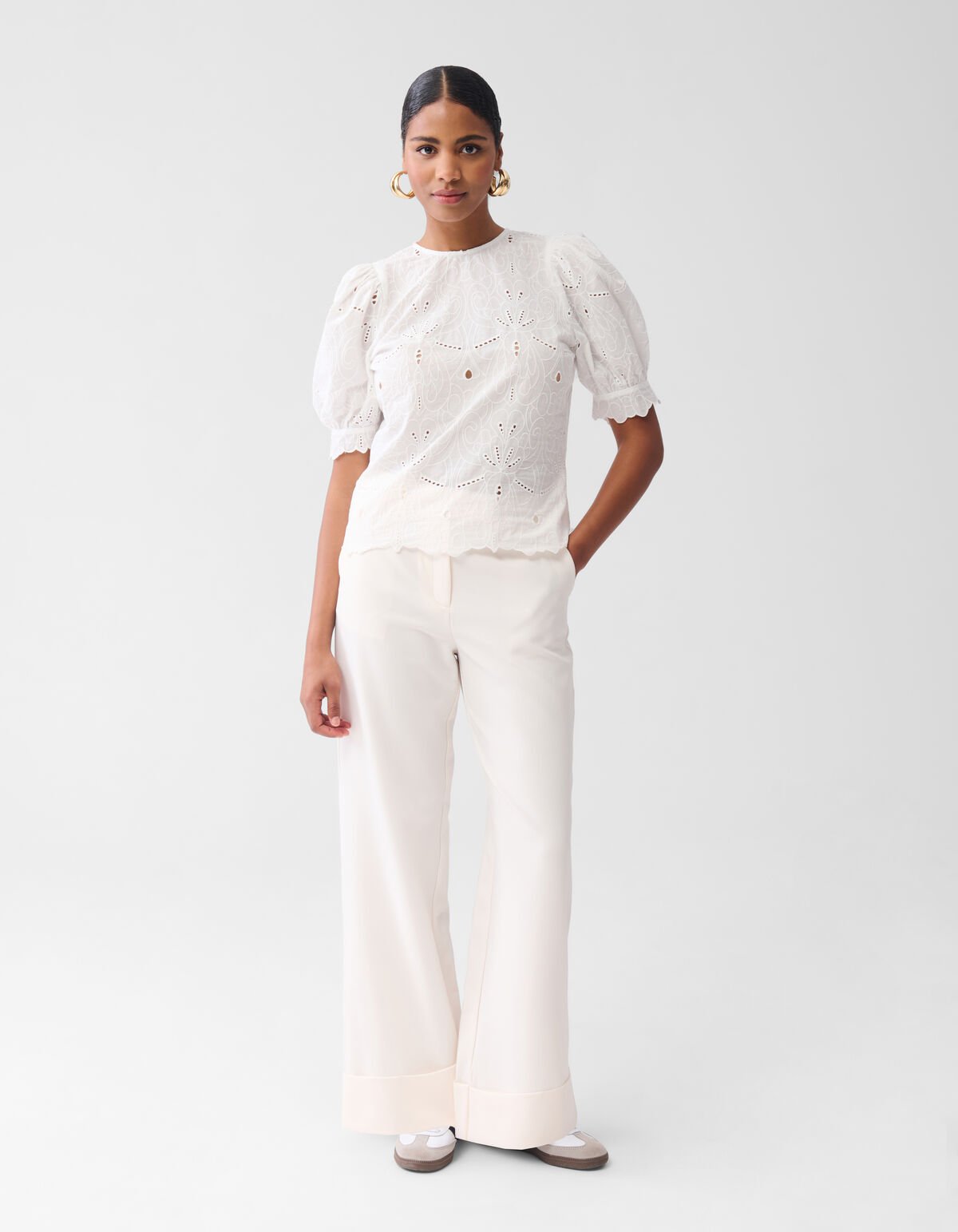 Embroidery Top Gebroken Wit By Fred SHOEBY WOMEN